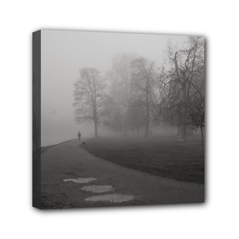 Foggy Morning, Oxford 6  X 6  Framed Canvas Print by artposters