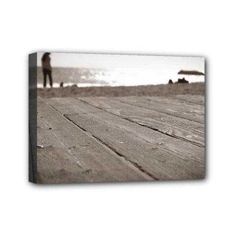 Laguna Beach Walk Mini Canvas 7  X 5  (framed) by hlehnerer