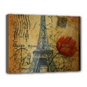 Vintage Stamps Postage Poppy Flower Floral Eiffel Tower Vintage Paris Canvas 16  x 12  (Framed) View1