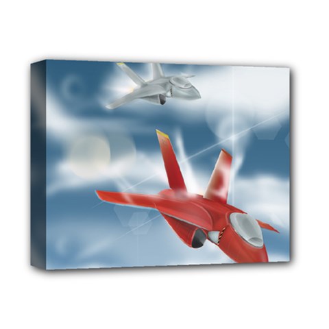 America Jet Fighter Air Force Deluxe Canvas 14  X 11  (framed) by NickGreenaway