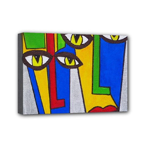 Face Mini Canvas 7  X 5  (framed) by Siebenhuehner