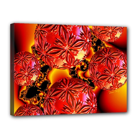  Flame Delights, Abstract Red Orange Canvas 16  X 12  (framed) by DianeClancy