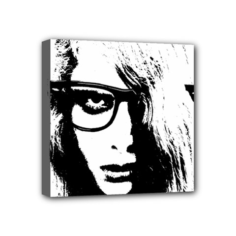 Hipster Zombie Girl Mini Canvas 4  X 4  (framed) by chivieridesigns