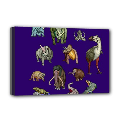 Dino Family 1 Deluxe Canvas 18  X 12  (framed) by Rbrendes