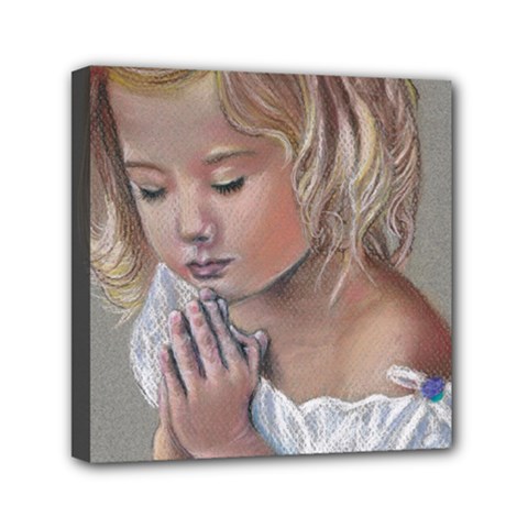 Prayinggirl Mini Canvas 6  X 6  (framed) by TonyaButcher