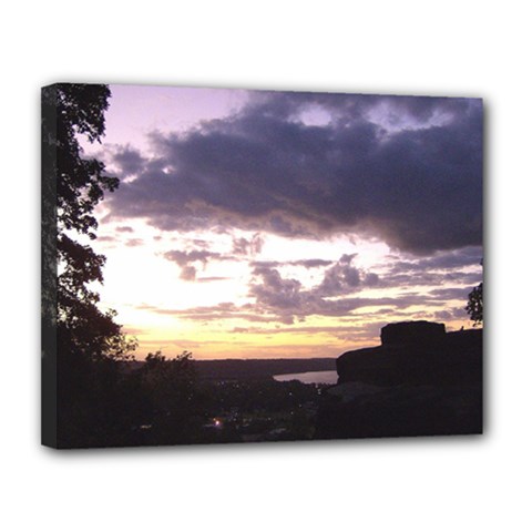  Sunset Over The Valley Canvas 14  X 11  (framed) by Majesticmountain