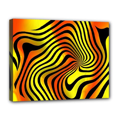 Colored Zebra Canvas 14  X 11  (framed)
