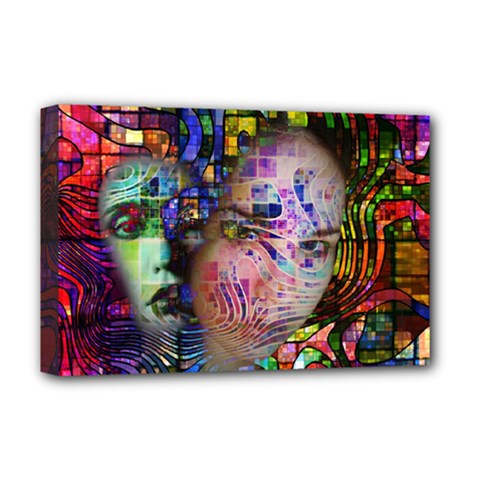 Artistic Confusion Of Brain Fog Deluxe Canvas 18  X 12  (framed) by FunWithFibro