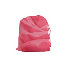 Pink Silk Effect  Drawstring Pouch (medium) by Colorfulart23