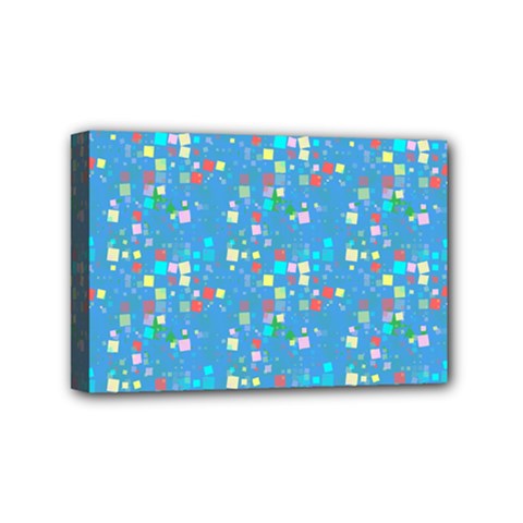 Colorful Squares Pattern Mini Canvas 6  X 4  (stretched)