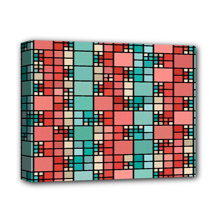 Red and green squares Deluxe Canvas 14  x 11  (Stretched)