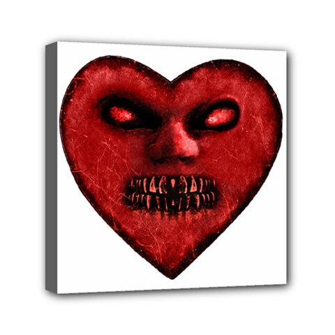 Evil Heart Shaped Dark Monster  Mini Canvas 6  X 6  (framed) by dflcprints