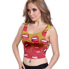 Hot Lips All Over Print Crop Top by UniqueandCustomGifts