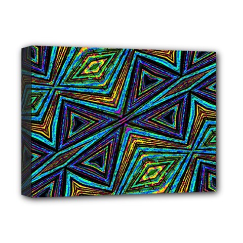 Tribal Style Colorful Geometric Pattern Deluxe Canvas 16  X 12  (framed)  by dflcprints