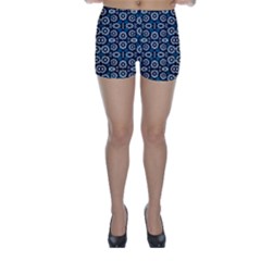 Floral Print Seamless Pattern In Cold Tones Skinny Shorts by dflcprintsclothing