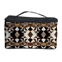 Geometric Tribal Style Pattern In Brown Colors Scarf Cosmetic Storage Case by dflcprints