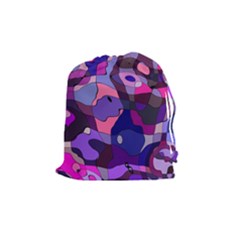 Blue Purple Chaos Drawstring Pouch (medium) by LalyLauraFLM