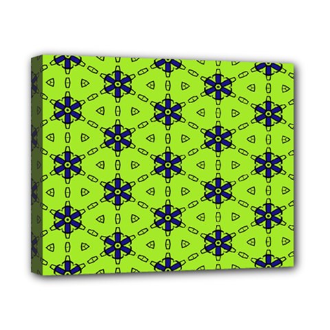 Blue Flowers Pattern Canvas 10  X 8  (stretched) by LalyLauraFLM