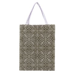 Silver Intricate Arabesque Pattern Classic Tote Bag by dflcprints