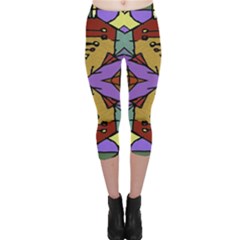 Multicolored Tribal Print Capri Leggings  by dflcprintsclothing