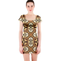 Faux Animal Print Pattern Short Sleeve Bodycon Dress by GardenOfOphir