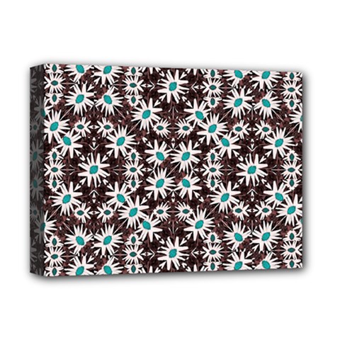 Modern Floral Geometric Pattern Deluxe Canvas 16  X 12  (framed)  by dflcprints
