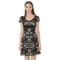 Geometric Grunge Print Short Sleeve Skater Dress by dflcprintsclothing