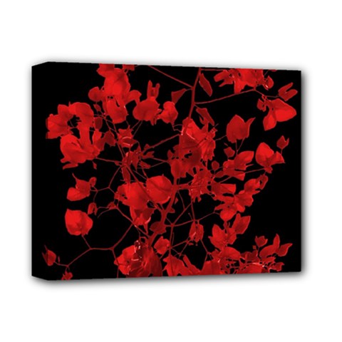 Dark Red Flower Deluxe Canvas 14  X 11  (framed) by dflcprints