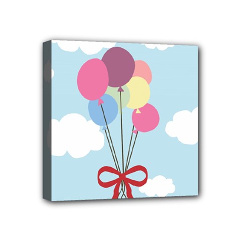 Balloons Mini Canvas 4  X 4  (framed) by Kathrinlegg