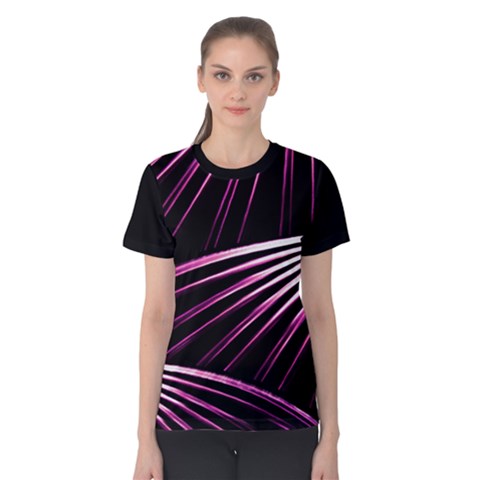 Bending Abstract Futuristic Print Women s Cotton Tee by dflcprintsclothing