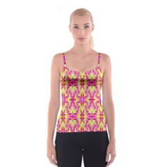 Pink And Yellow Rave Pattern Spaghetti Strap Top by KirstenStar