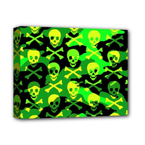 Skull Camouflage Deluxe Canvas 14  X 11  (framed) by ArtistRoseanneJones