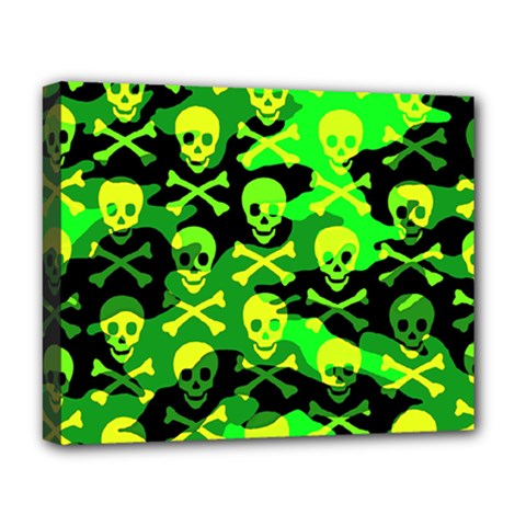 Skull Camouflage Deluxe Canvas 20  X 16  (framed) by ArtistRoseanneJones