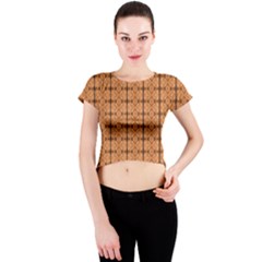 Faux Animal Print Pattern Crew Neck Crop Top by GardenOfOphir