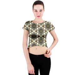 Faux Animal Print Pattern Crew Neck Crop Top by GardenOfOphir