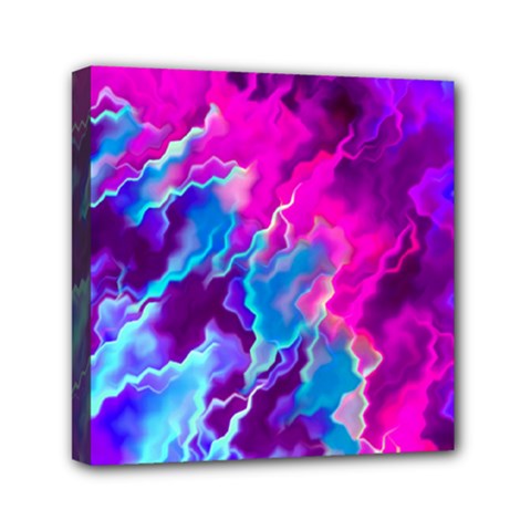 Stormy Pink Purple Teal Artwork Mini Canvas 6  X 6  by KirstenStar