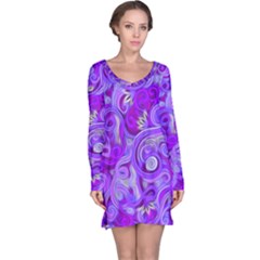 Lavender Swirls Long Sleeve Nightdresses by KirstenStar