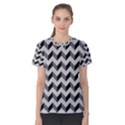 Modern Retro Chevron Patchwork Pattern  Women s Cotton Tees View1