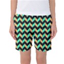 Modern Retro Chevron Patchwork Pattern Women s Basketball Shorts View1