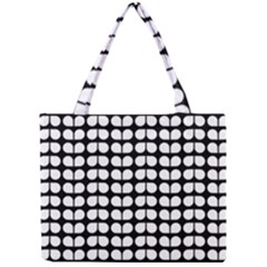 Black And White Leaf Pattern Tiny Tote Bags by GardenOfOphir