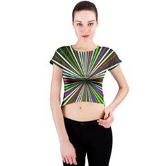 Colorful Rays Crew Neck Crop Top by LalyLauraFLM