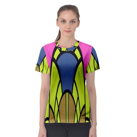 Distorted Symmetrical Shapes Women s Sport Mesh Tee by LalyLauraFLM