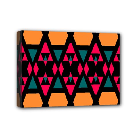 Rhombus And Other Shapes Pattern Mini Canvas 7  X 5  (stretched) by LalyLauraFLM