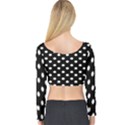 Black And White Polka Dots Long Sleeve Crop Top View2