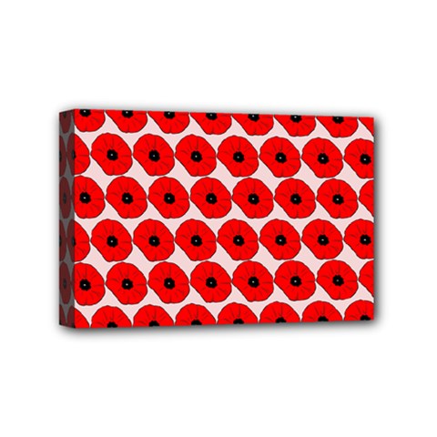 Red Peony Flower Pattern Mini Canvas 6  X 4  by GardenOfOphir