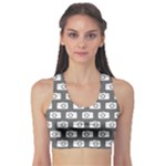 Modern Chic Vector Camera Illustration Pattern Sports Bra