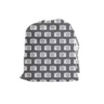 Modern Chic Vector Camera Illustration Pattern Drawstring Pouches (Large) 
