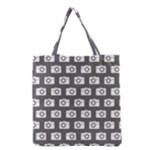 Modern Chic Vector Camera Illustration Pattern Grocery Tote Bags