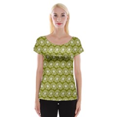 Gerbera Daisy Vector Tile Pattern Women s Cap Sleeve Top by GardenOfOphir