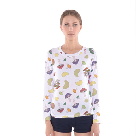 Mushrooms Pattern Women s Long Sleeve T-shirts by Famous